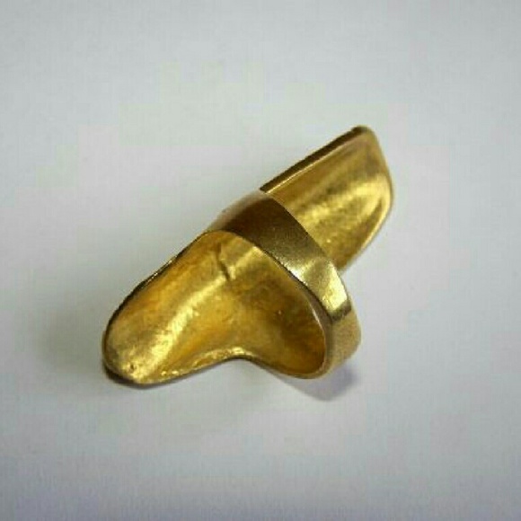 Unisex SOLID BRASS Ring sz 9 or 10 Roman design huge STATEMENT Men's Women's - Picture 4 of 5